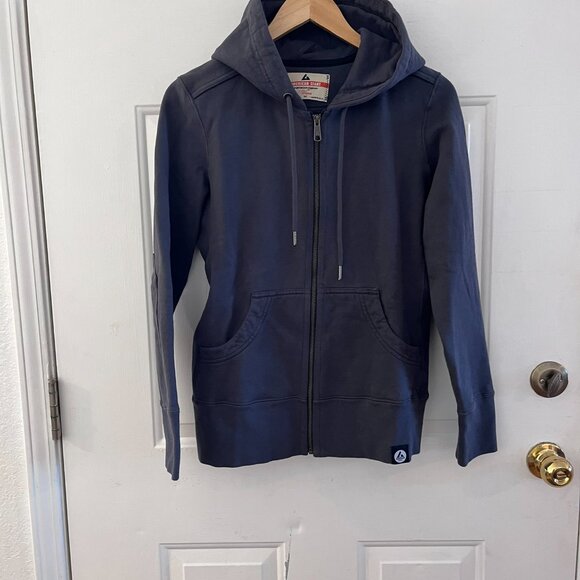 American Giant Woman's Oxford Blue Classic Full Zipper Hoodie Sz Med - Picture 9 of 11